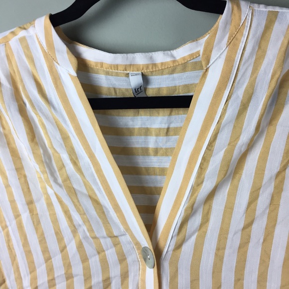 Zara Gold Striped Oversize Button Up Long Sleeve Tunic Size XS - Picture 4 of 8